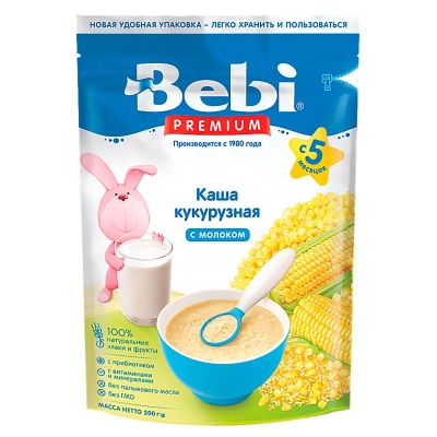 Каша кукурузная с молоком 200 грамм Bebi Premium 87039 1